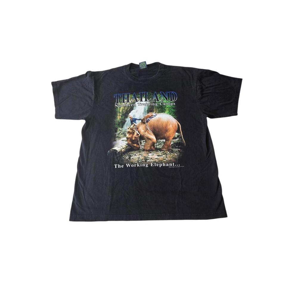 Thailand Northern Training Camps Working Elephant Graphic T-Shirt XL